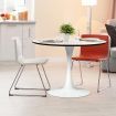 Levede Dining Table Kitchen Swivel Marble Tulip Outdoor Round Metal White