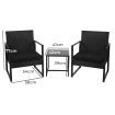 Levede 3 Pcs Outdoor Furniture Set Chair Table Setting Patio Garden Rattan Seat