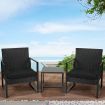 Levede 3 Pcs Outdoor Furniture Set Chair Table Setting Patio Garden Rattan Seat