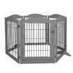 PaWz 6 Panels Pet Dog Playpen Puppy Exercise Cage Enclosure Fence Indoor Grey