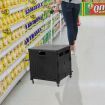 Folding Shopping Trolley Cart Portable Rolling Grocery Basket  Wheel Black