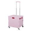 Folding Shopping Trolley Cart Portable Rolling Grocery Basket  Wheel Pink