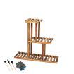 Levede 3-Tier Plant Stand Wood Wooden Pine Shelf Flower Pots Rack Indoor Garden