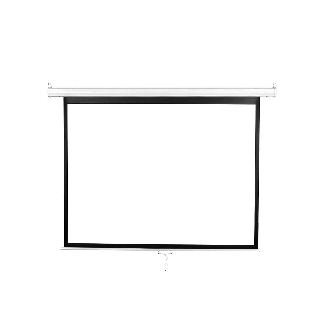 100 inches Projector Screen Manual Projection Retractable 3D Home Cinema 4:3 Screens