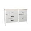 Levede Storage Cabinet Tower Chest of Drawers Dresser Tallboy 5 Drawer Beige