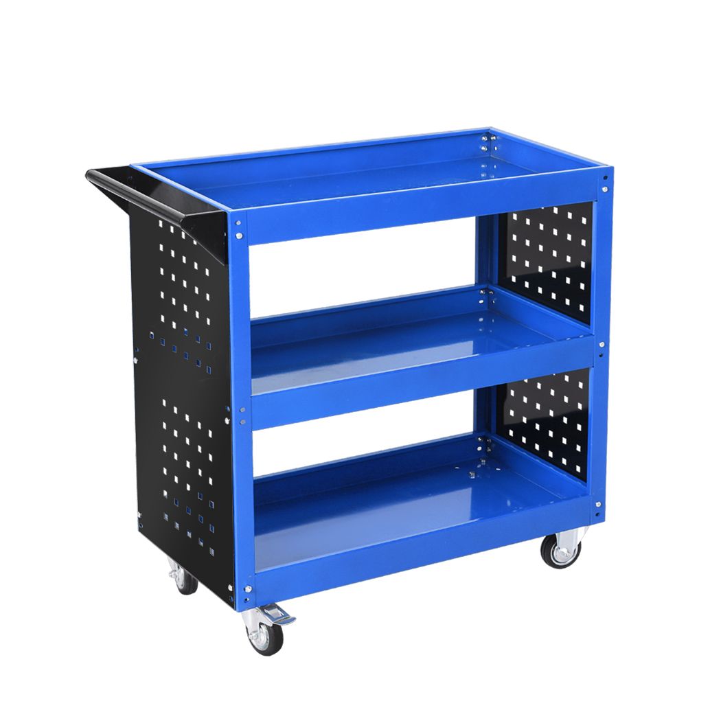 Traderight Portable Tool Trolley Cart Workshop Trolly Blue 150KG Maxload