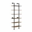 6 Tier Industrial Pipe Ladder Shelf Brown