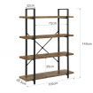 4 Tier Industrial Style Bookshelf Dark Brown