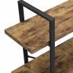 4 Tier Industrial Style Bookshelf Dark Brown