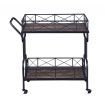 Drink Trolley Wood and Metal Bar Carts Vintage Grey