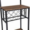 4-Tier Vintage Wine Rack with 10 Bottle Holder & Glass Holder, Brown