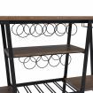 3-Tier Vintage Wine Rack with 14 Bottle Holder, Brown