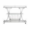 Chrome Stainless Steel & Glass Shelves Bar Cart Silver