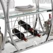 Chrome Stainless Steel & Glass Shelves Bar Cart Silver