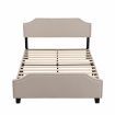 BEF03 Double Size Wooden Upholstered Bed Frame Beige