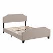 BEF03 Queen Size Wooden Upholstered Bed Frame Beige