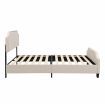 BEF03 Queen Size Wooden Upholstered Bed Frame Beige