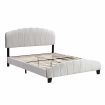 Queen Size Shell-Style Bed Frame Base Mattress Platform BEF04 Beige