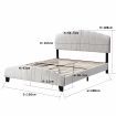 Queen Size Shell-Style Bed Frame Base Mattress Platform BEF04 Beige