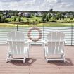 EHOMMATE HDPE Folding & Painted Outdoor Adirondack Chair Weather Resistant White