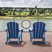 EHOMMATE HDPE Folding & Painted Outdoor Adirondack Chair Weather Resistant Navy Blue