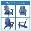 EHOMMATE HDPE Folding & Painted Outdoor Adirondack Chair Weather Resistant Navy Blue