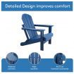 EHOMMATE HDPE Folding & Painted Outdoor Adirondack Chair Weather Resistant Navy Blue