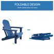 EHOMMATE HDPE Folding & Painted Outdoor Adirondack Chair Weather Resistant Navy Blue