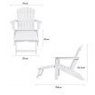 EHOMMATE HDPE Outdoor Adirondack Chair with Footrest White