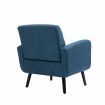 Mid Century Modern Tub Chair with Upholstered Cushion Blue