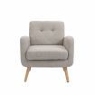 Mid Century Modern Tub Chair with Upholstered Cushion Light Grey