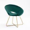 Modern Accent Velvet Chairs with Golden Metal Frame Leg 1 PC Green