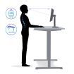 Electric Standing Desk Sit Stand Up Corner Table Height Adjustable L Shaped Rising Office Computer Motorised USB Black