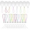 25 Pcs White Blank Easter Plastic Eggs 6X4cm with 25pcs Rope hooks Hanging Artificial DIY Creative Decoration Eggs for Party Favors