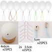 25 Pcs White Blank Easter Plastic Eggs 6X4cm with 25pcs Rope hooks Hanging Artificial DIY Creative Decoration Eggs for Party Favors