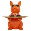 Bulldog Statue Key Bowl for Entryway Table Resin Storage Tray Modern Style Decorations for Home Table-Orange