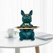 Bulldog Statue Key Bowl for Entryway Table Resin Storage Tray Modern Style Decorations for Home Table-Green