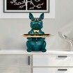 Bulldog Statue Key Bowl for Entryway Table Resin Storage Tray Modern Style Decorations for Home Table-Green