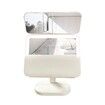 Mkaeup Mirror with Lights with 2X and 3X Magnification Rechargeable Light up 3-Color Temperature-White