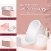 Travel Makeup Case Cosmetic Organizer Box with LED Vanity Mirror Storage Case Portable for Women Girls-Pink