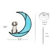 Loss of Dog Sympathy Gifts,Suncatcher Dog on Moon Stained Glass Window Decor Gift,White Dog Sympathy Gifts for Pet Loss Gifts,Loss of Dog Memorial Gift for Dog Lovers