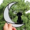 Dog Memorial Gifts for Dog Lovers,Dog on Moon Stained Glass Window Hanging for Suncatcher,Loss of Dog Sympathy Gift for Dog Lovers,Pet Memorial Sympathy Gifts