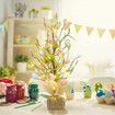 Easter Decorations, Pre-Lit Easter Egg Table Topper with Delicate Oranities, for Home Easter Tree Table Decorations