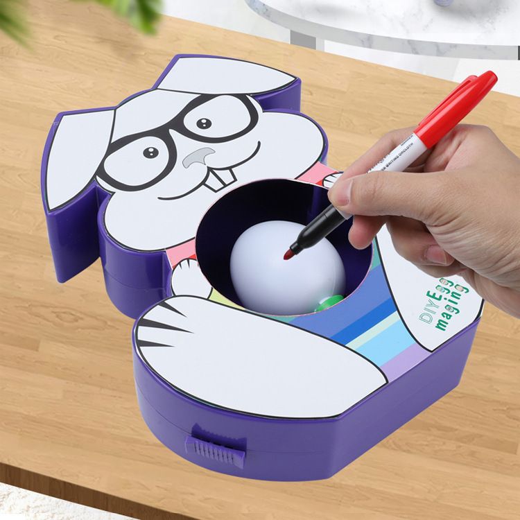 The Egg Decorator Kit - Includes Rotating Rabbit Egg Decorating Set with 8 Colorful Quick-Dry Markers