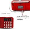 Pocket Radio Digital AM FM Rechargeable Elder Radio Digital Tuning, MP3 Music Player Speaker Support TF, AUX, USB Port(Red)