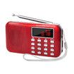 Pocket Radio Digital AM FM Rechargeable Elder Radio Digital Tuning, MP3 Music Player Speaker Support TF, AUX, USB Port(Red)