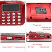 Pocket Radio Digital AM FM Rechargeable Elder Radio Digital Tuning, MP3 Music Player Speaker Support TF, AUX, USB Port(Red)