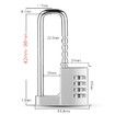 Padlock  Combination Lock  4 Digit Combination Padlock 8 gears retractable Stainless Steel Long Shackle is Suitable for Outdoor, School, Gym