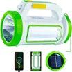 LED Emergency Handheld Flashlight,Solar USB Rechargeable Camping Lantern Waterproof for Camping Outdoor?Green?