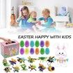 Prefilled Easter Eggs with Dinosaur Building Blocks,Easy Assemble Surprise Easter Egg Toys Easter Party Favors,Easter Basket Stuffers,Easter Egg Hunting,Classroom Prize Toys (12 Pcs)